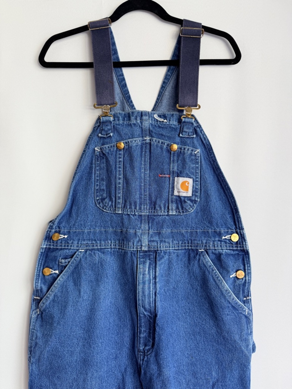 Carhartt Denim Bib Overalls 36x30 – Vintage Workwear Unisex Oversized Fit - Picture 2 of 12
